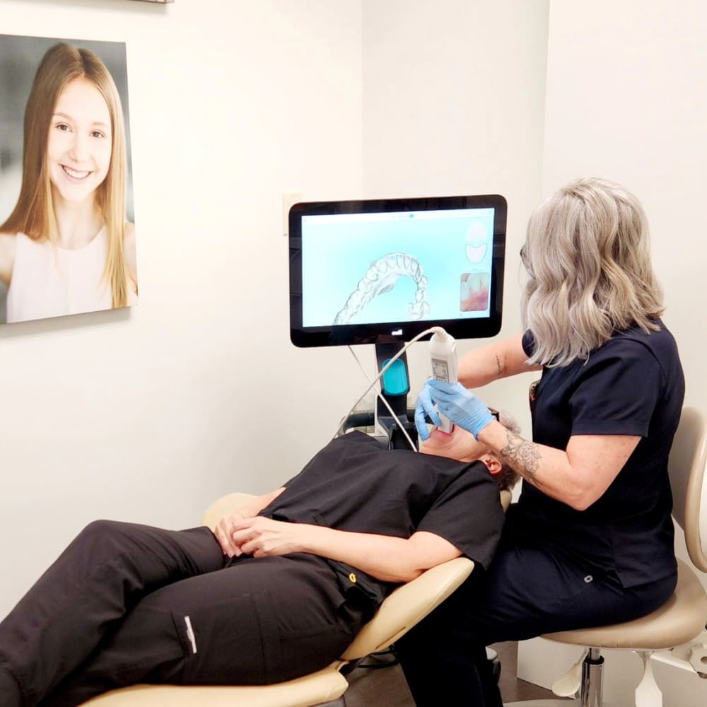 A 3D scan is performed of a patient's mouth at South Surrey Smiles.